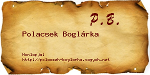 Polacsek Boglárka névjegykártya